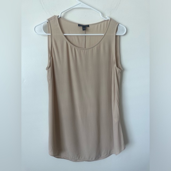 Eileen Fisher 100% Silk Scoop Neck Tank in Tope Size XS - Picture 1 of 4